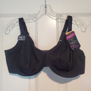 NWT Olga Cloud 9 Minimizer Underwire Bra 38DD Black - New!